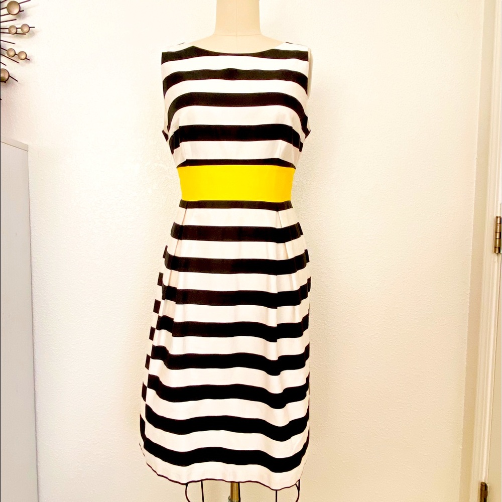 Sleeveless AB Studio Striped Dress - Size 14